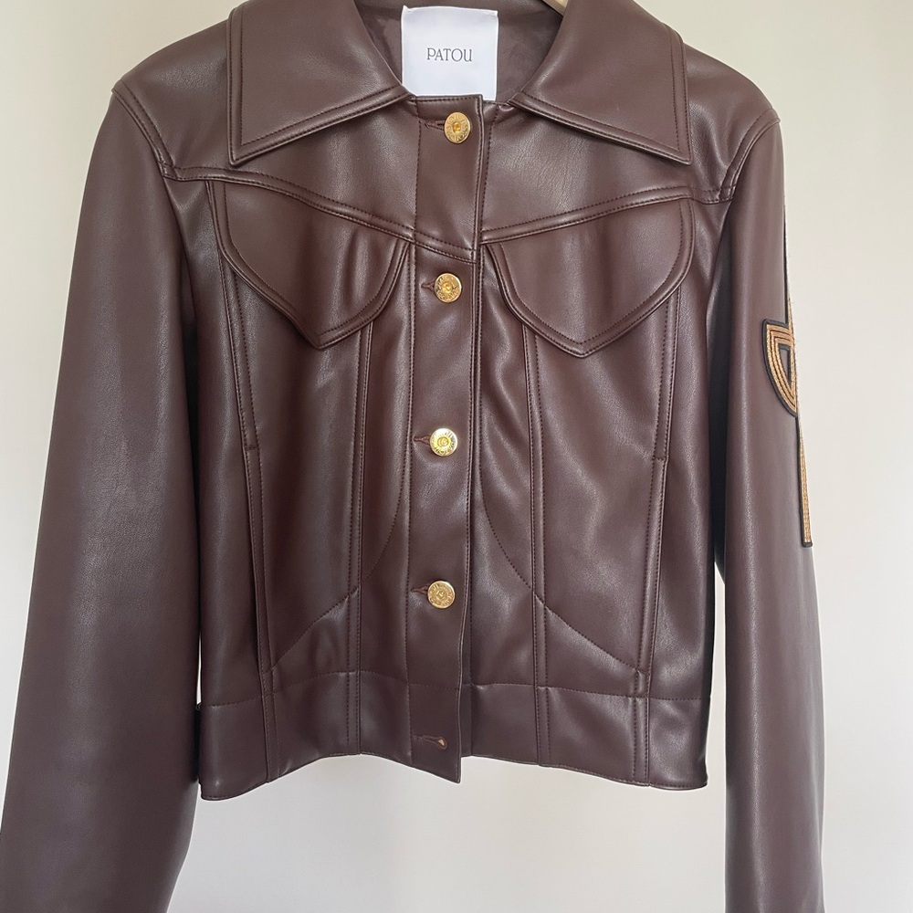 Patou burgundy Faux Leather Jacket